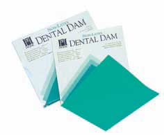 COLTENE WHALEDENT  Hygenic Dental Dam Non-Latex (5" x 5")/(6" x 6) 15 Sheets Teal Green