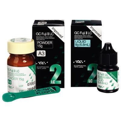 GC Fuji II LC Glass Ionomer Powder / Liquid 1:1 (Powder 15 g / Liquid 10 g)