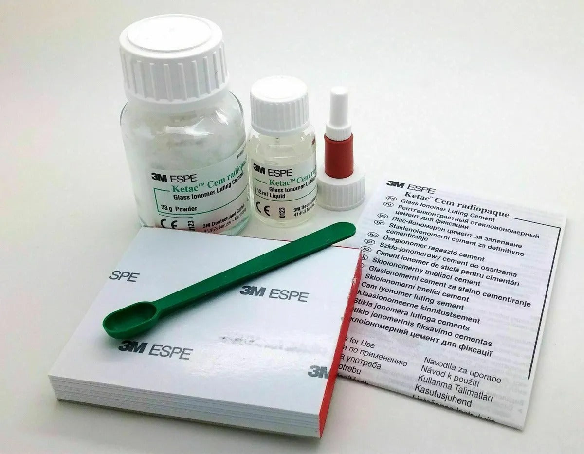 3M Ketac-Cem Radiopaque Permanent Glass Ionomer Luting Cement - 33g Liquid + 12g Powder