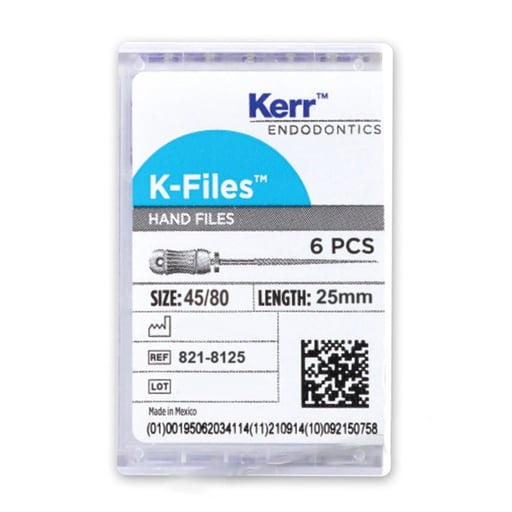 Kerr Endodontics K-Files 21/25mm, 6Pk